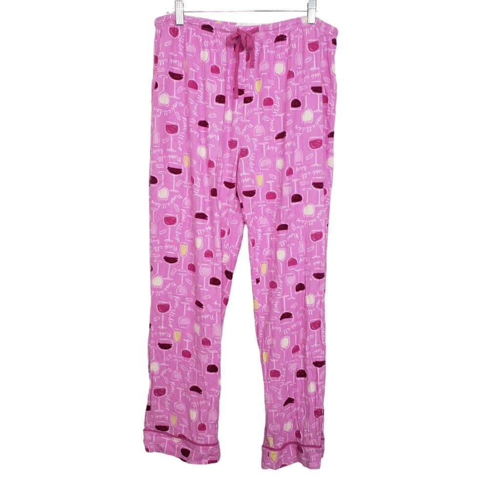 Karen Neuburger Flannel PJ Pants Rose All Day Wine Loungewear Womens Size Large